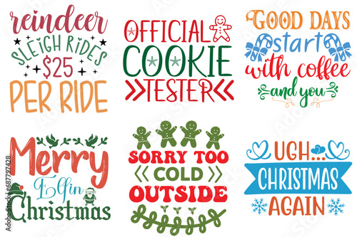 Merry Christmas and New Year Invitation Collection Christmas Vector Illustration for Stationery, Bookmark, Wrapping Paper