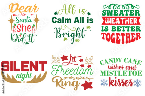 Christmas and Holiday Calligraphic Lettering Collection Christmas Vector Illustration for Printing Press  Advertising  Postcard