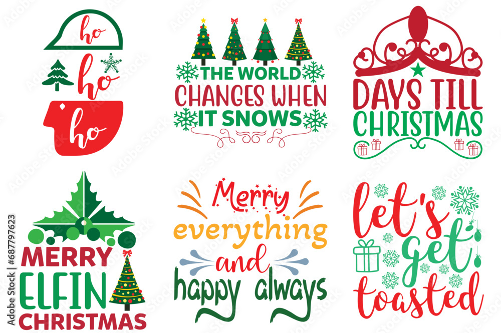 Merry Christmas and Happy New Year Labels And Badges Bundle Christmas Vector Illustration for Advertising, Poster, Banner Merry Christmas and Happy New Year Labels And Badges Bundle Christmas Vector Illustration for Advertising, Poster, Banner
