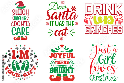 Christmas and Winter Hand Lettering Collection Christmas Vector Illustration for Banner, Announcement, Packaging