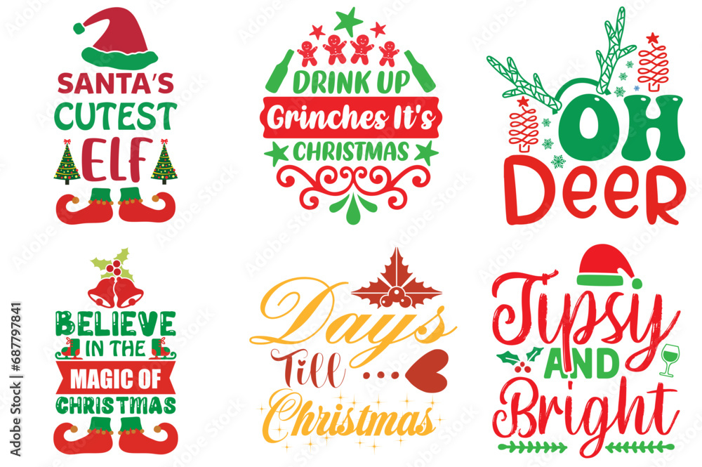 Merry Christmas and New Year Trendy Retro Style Illustration Collection Christmas Vector Illustration for Printing Press, Sticker, Greeting Card Merry Christmas and New Year Trendy Retro Style Illustration Collection Christmas Vector Illustration for Printing Press, Sticker, Greeting Card