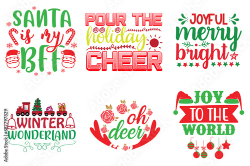 Merry Christmas and Happy New Year Calligraphic Lettering Set Christmas Vector Illustration for Vouchers  Infographic  Stationery