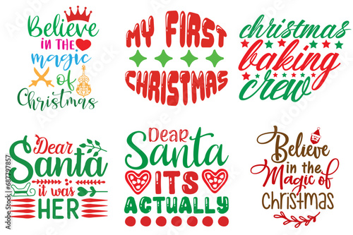 Holiday Celebration and Winter Calligraphic Lettering Collection Christmas Vector Illustration for Infographic  Announcement  Sticker