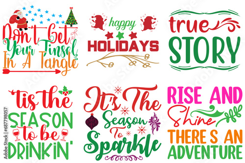 Merry Christmas and Winter Calligraphy Bundle Christmas Vector Illustration for Flyer  Holiday Cards  Icon