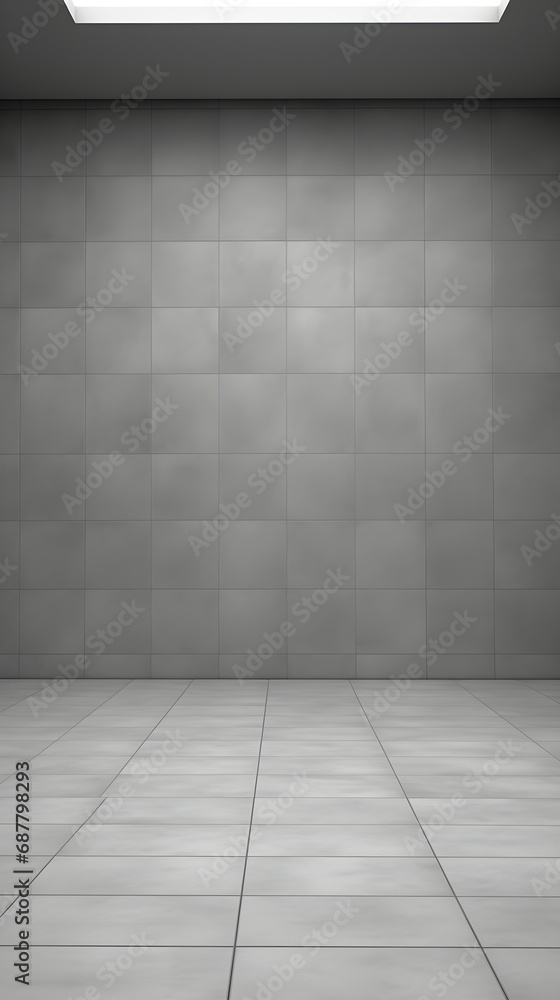 Simple room, gray Wall, tiled Floor Simple room, gray Wall, tiled Floor