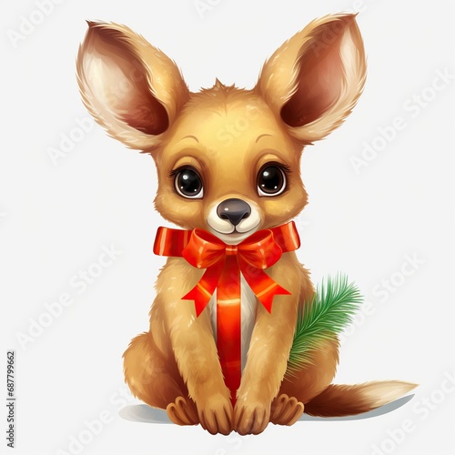  Cute Kangaroo with christmas decoration