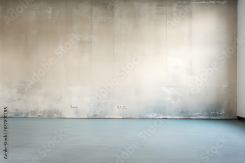 Simple room, zircon color Wall, concrete Floor