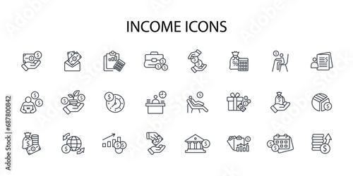 income icon set.vector.Editable stroke.linear style sign for use web design,logo.Symbol illustration. photo