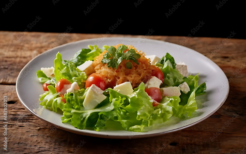 Capture the essence of Caesar Salad in a mouthwatering food photography shot Generative AI Capture the essence of Caesar Salad in a mouthwatering food photography shot Generative AI