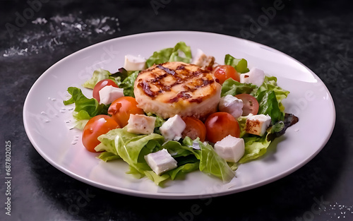 Capture the essence of Caesar Salad in a mouthwatering food photography shot Generative AI