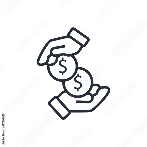 payment icon. vector.Editable stroke.linear style sign for use web design,logo.Symbol illustration.