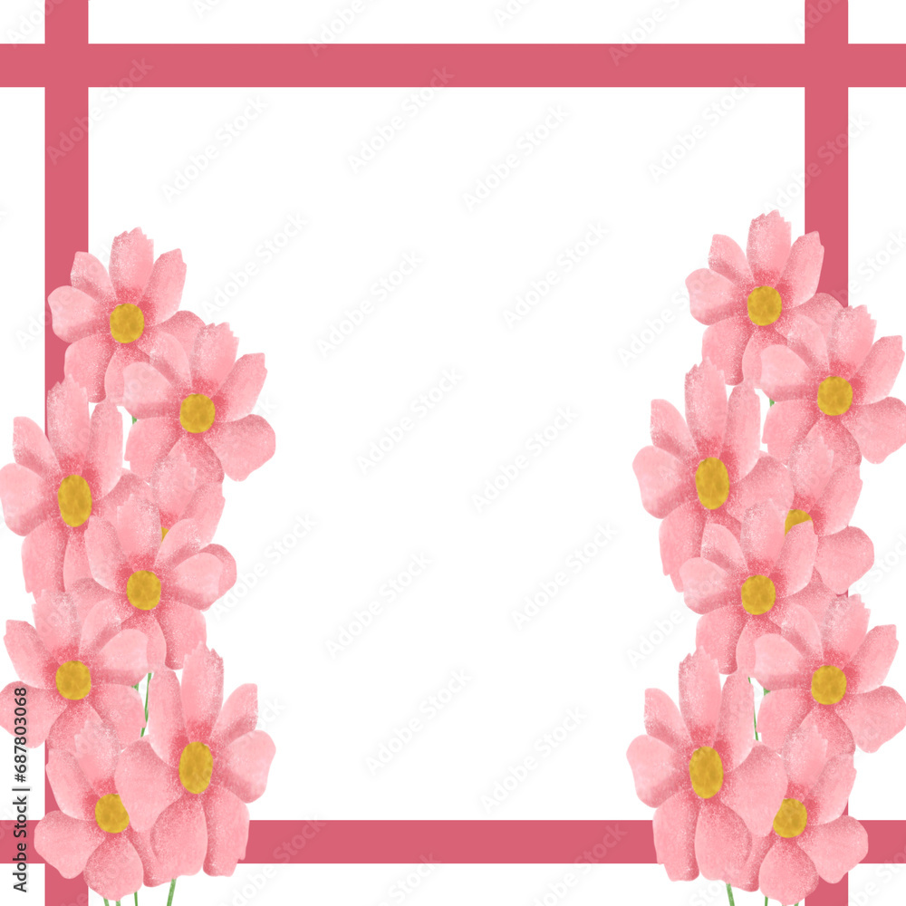 Frame  with flowers