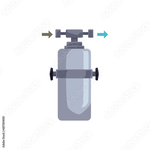 Gray water filter balloon flat style, vector illustration