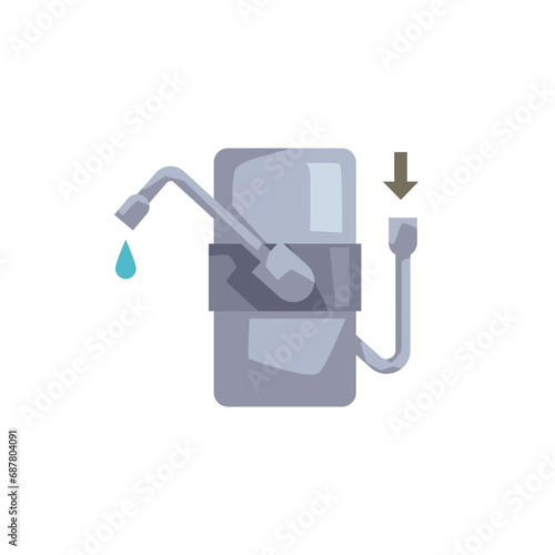 Water filtration in-line system, vector carbonic cartridge and water movement, fast home liquid purification technology