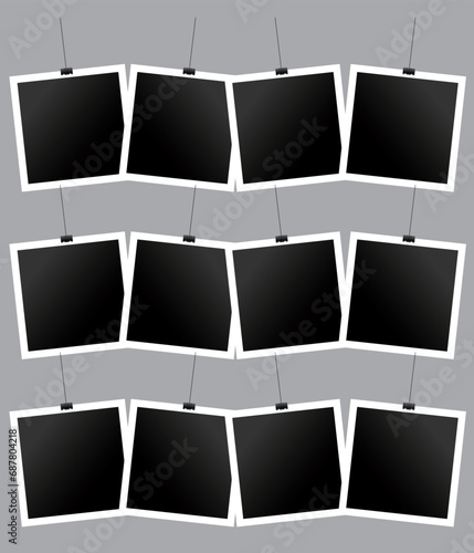 12 photo collage template. vector illustration, new collections