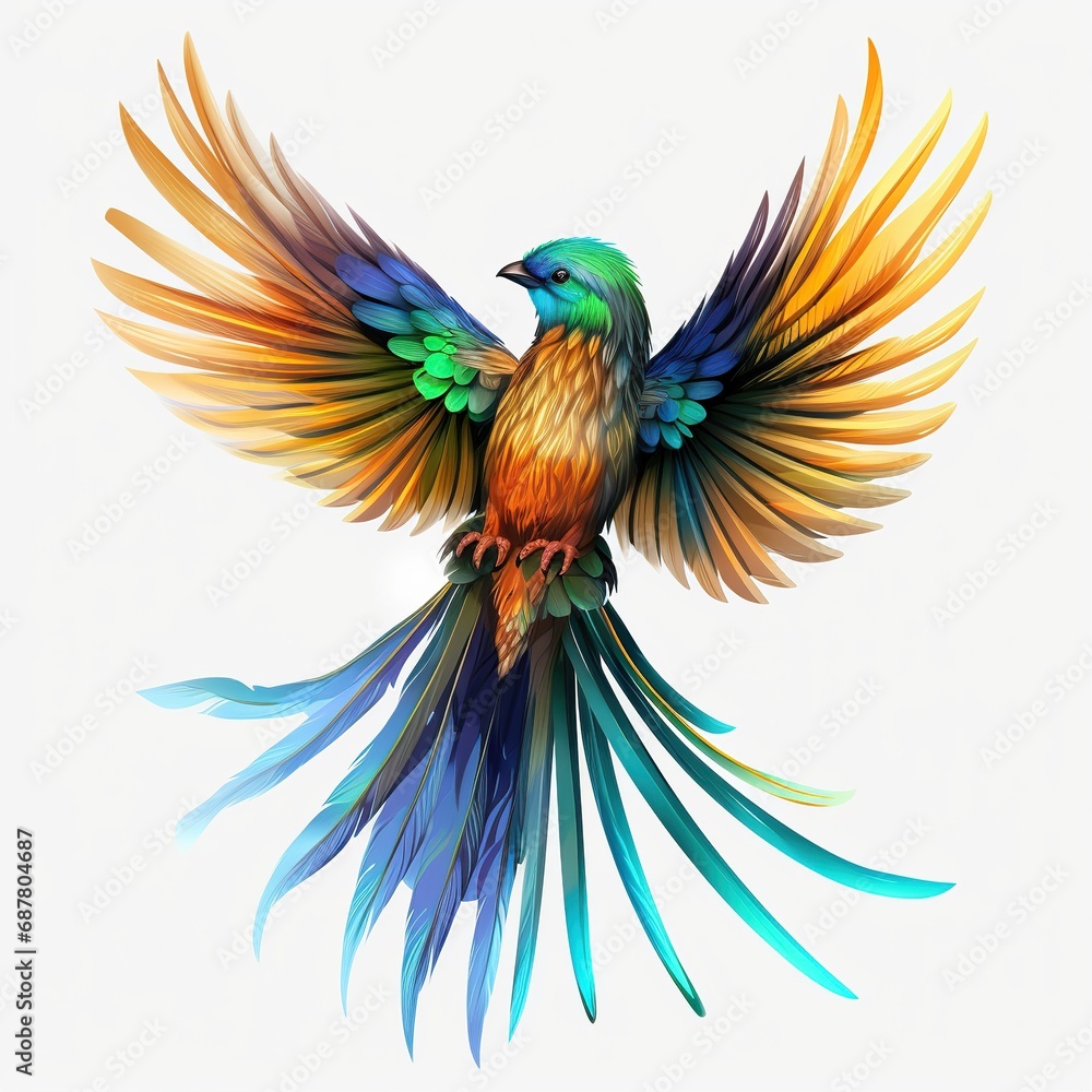 Obraz premium Mesmerizing feather patterns in birds feather isolated on white