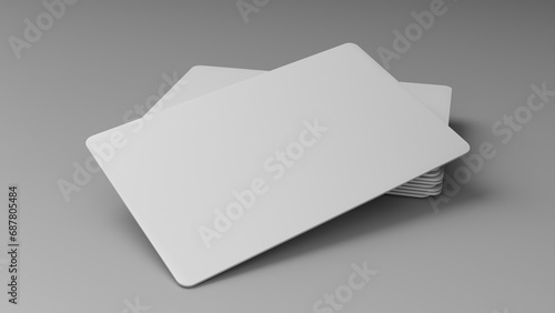 3D rendered Business card mock up with front and back. Empty mockup for Presentation on isolated Light Grey background