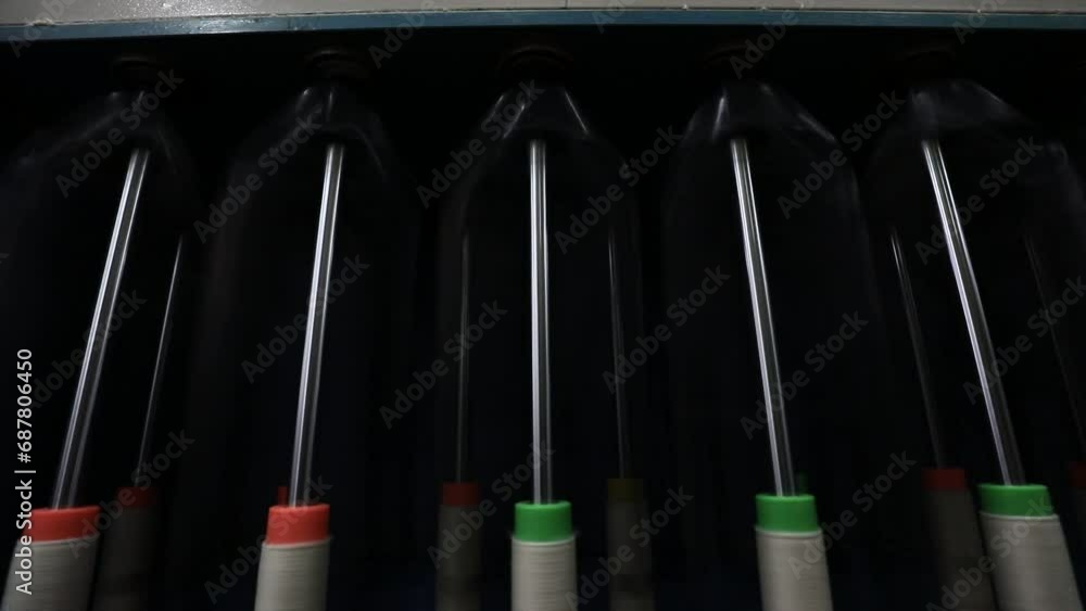 High speed spinning spindles at a spinning mill in North China