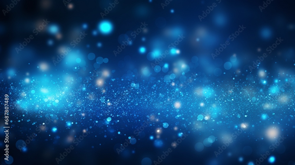 Fototapeta premium Blue glow particle abstract bokeh background, Ai Generate 