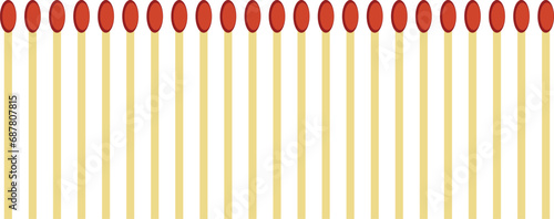Red matchstick design. Matchstick vector design.