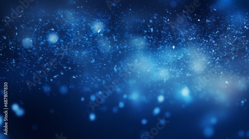 water drops on the window, Blue glow particle abstract bokeh background, Ai Generate 