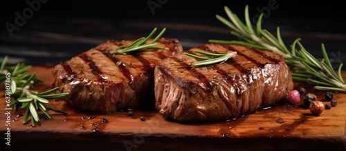 Grilled beef steaks