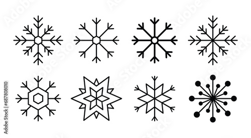 The snow crystal icon set