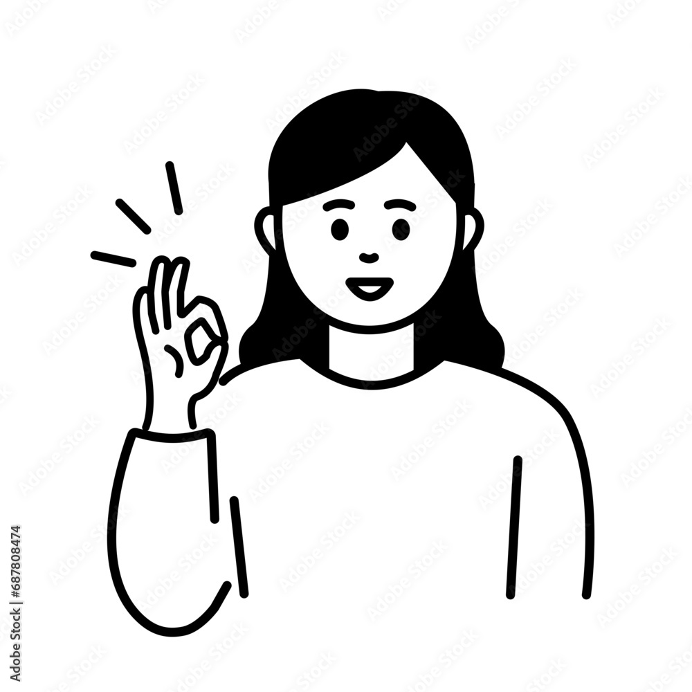 OKする女性のイメージ素材