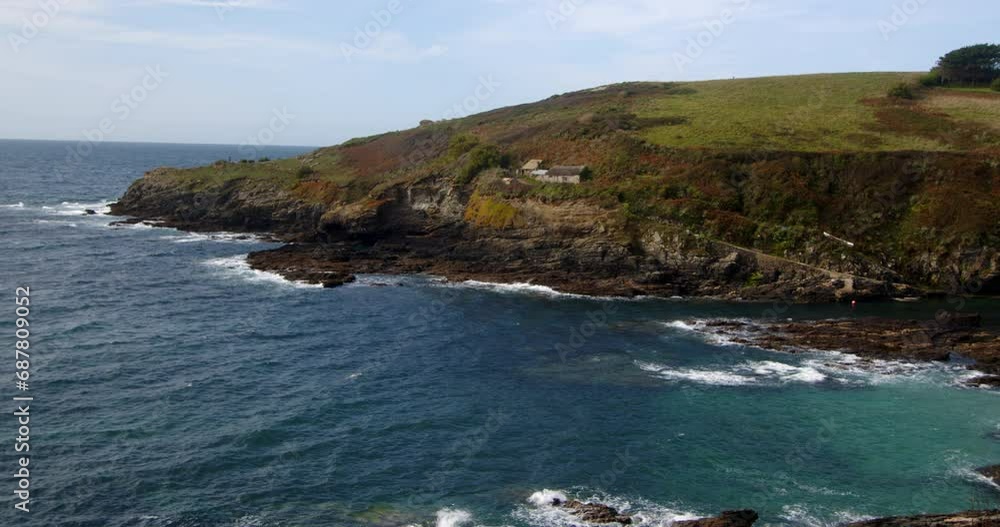 Wide shot looking west over Bessy's Cove, The Enys, cornwall Wide shot looking west over Bessy's Cove, The Enys, cornwall