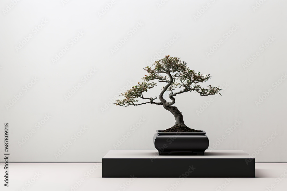 Minimalistic bonsai tree isolated on a white background Minimalistic bonsai tree isolated on a white background