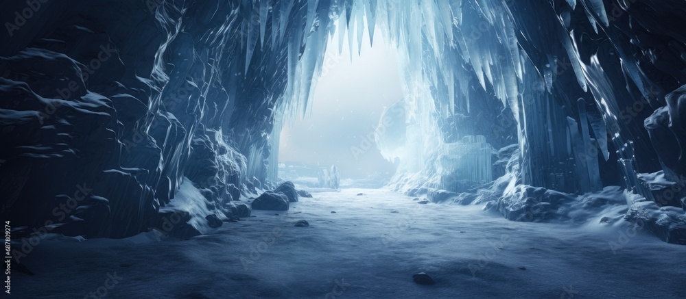 Icicle-filled entrance to the ice cave. Icicle-filled entrance to the ice cave.