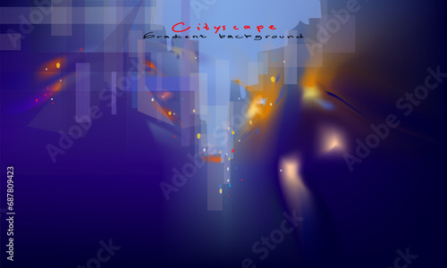 Blurred gradient abstract city street vector illustration background design. Colorful, hand drawn.