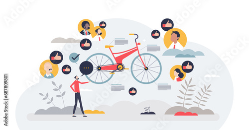 Live product broadcast and advertisement streaming tiny person concept, transparent background.Social media campaign with influencer review in video illustration.
