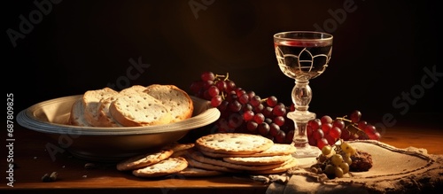 Christian belief in sacred wine and unleavened bread communion.
