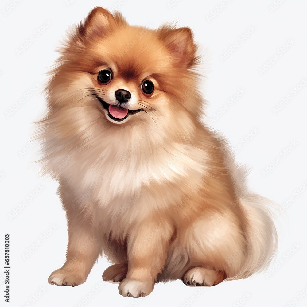 pomeranian dog isolated on white pomeranian dog isolated on white
