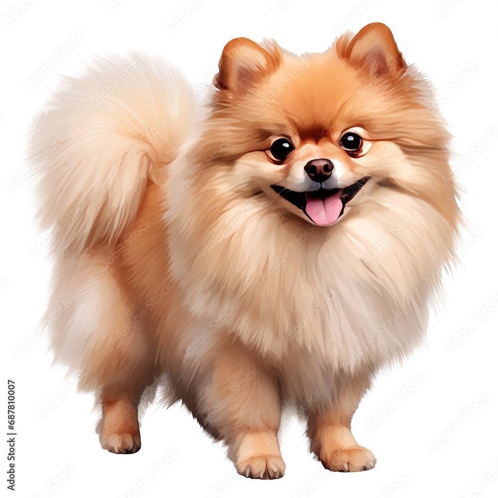 Obraz premium pomeranian dog isolated on white