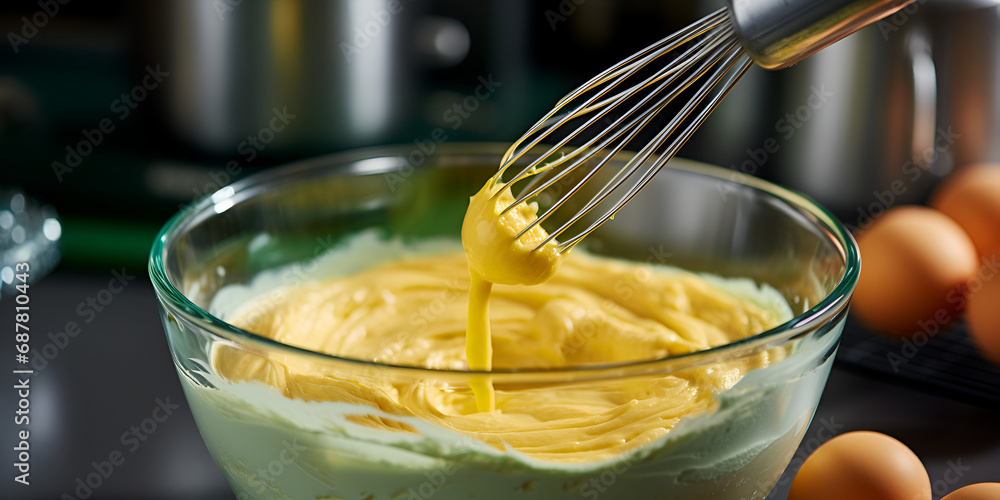 Baking Process with Pouring Cake Mix, 