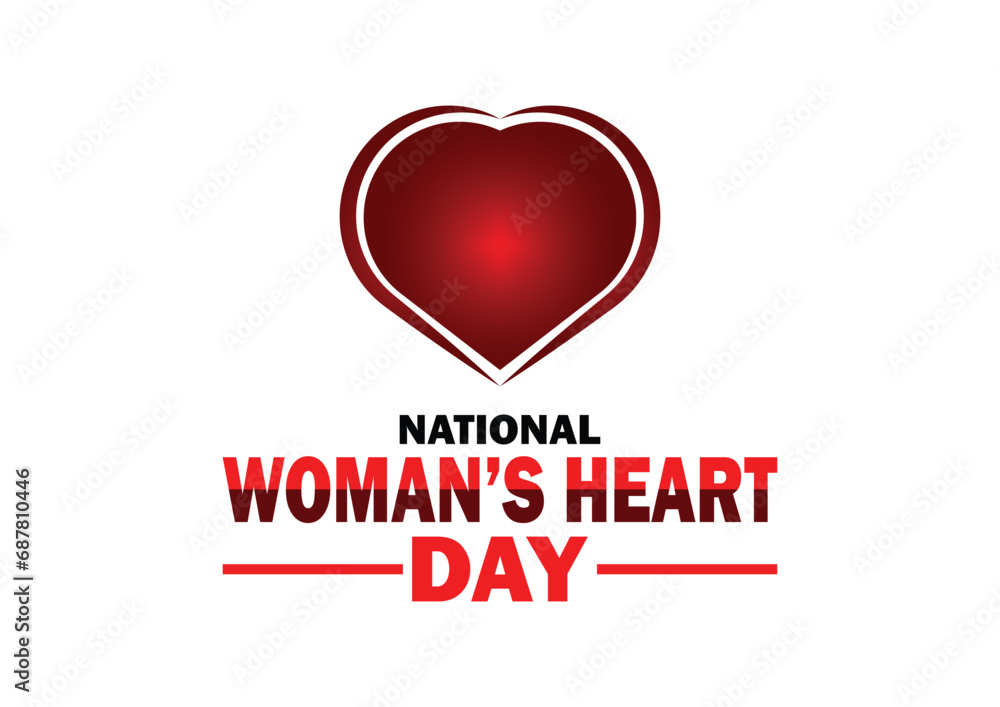 National Woman's Heart Day. Holiday concept. Template for background, banner, card, poster with text inscription. Vector illustration
