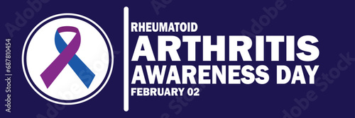 Rheumatoid Arthritis Awareness Day. February 02. Holiday concept. Template for background, banner, card, poster with text inscription. Vector illustration