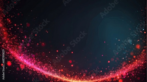 Abstract background with red glittering particles and bokeh. Vector illustration © i7 Binno