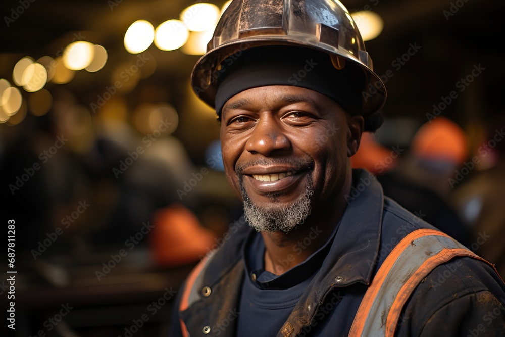 portrait of a male drilling rig worker. portrait of a male drilling rig worker.
