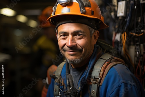 portrait of a male drilling rig worker.