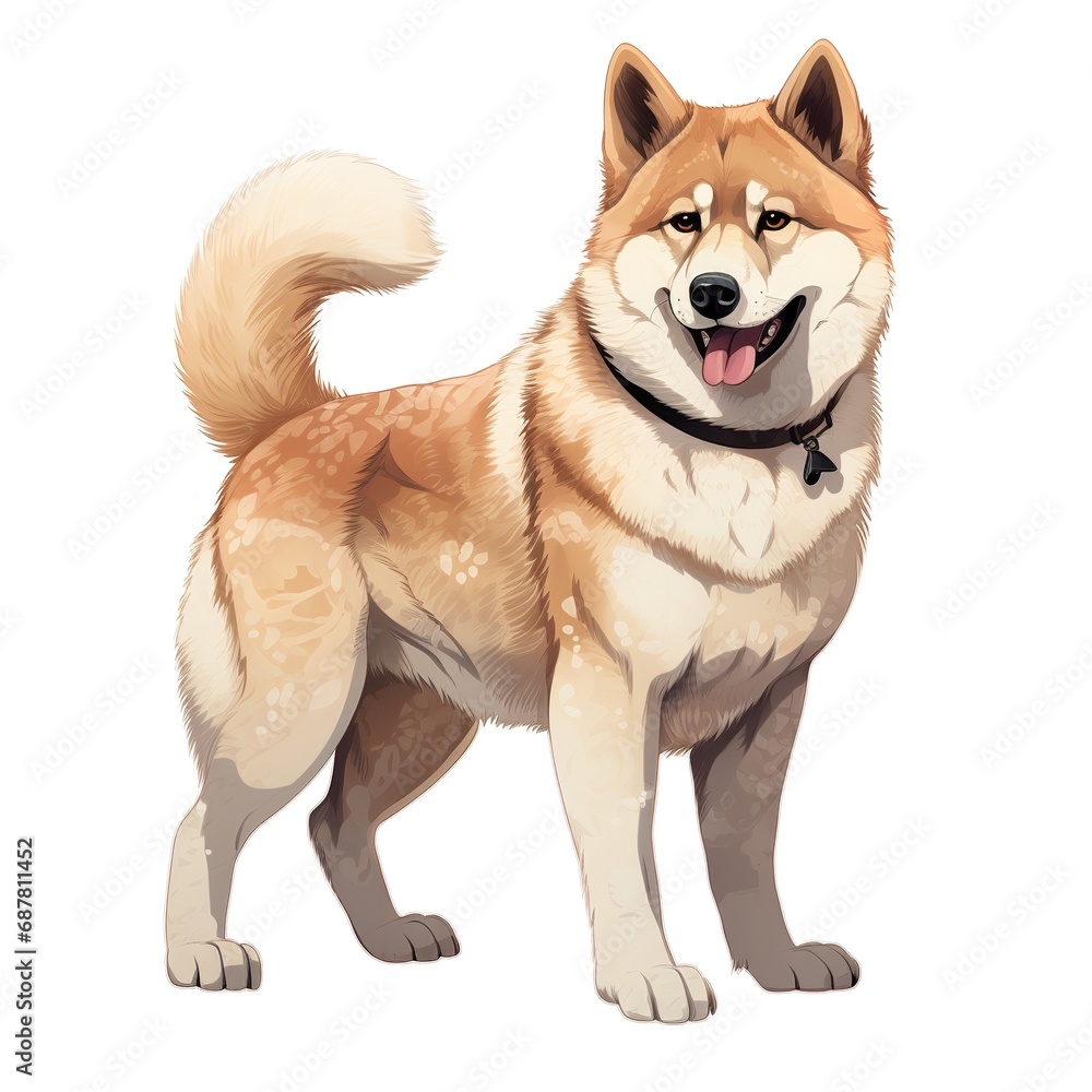 Akita portrait of a dog isolated on white