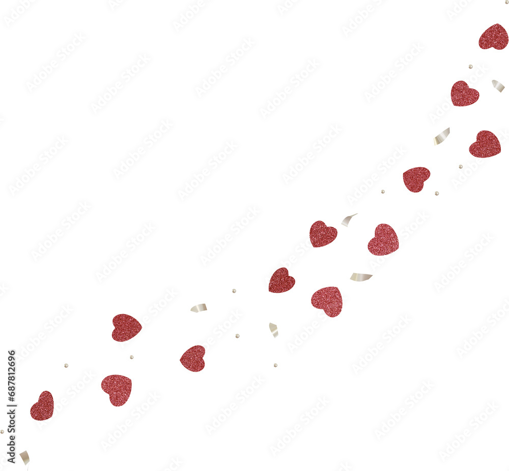 heart confetti valentines day