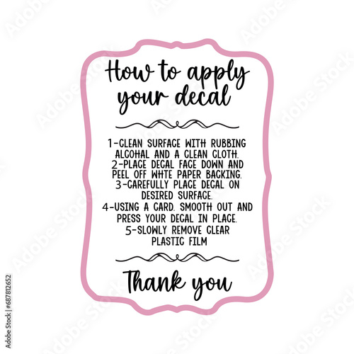 Care Card Instruction, Decal Applications Instructions SVG EPS, Care Instructions SVG, Care Instructions, Care Instructions Svg Design
