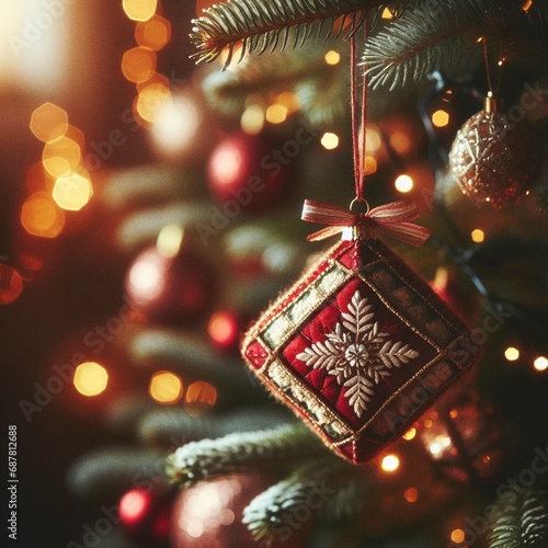 christmas tree and decorations, holiday, ball, xmas, ornament, celebration, c...