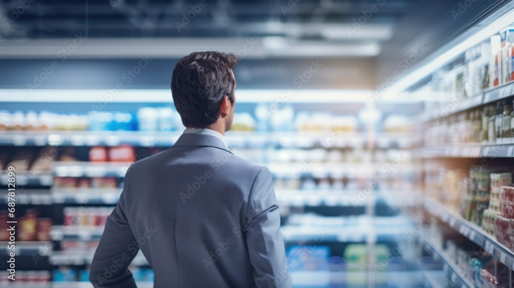 A working manager overseeing supermarket operations, happy and successful salesman,Supermarket Manager At Checkout A working manager overseeing supermarket operations, happy and successful salesman,Supermarket Manager At Checkout