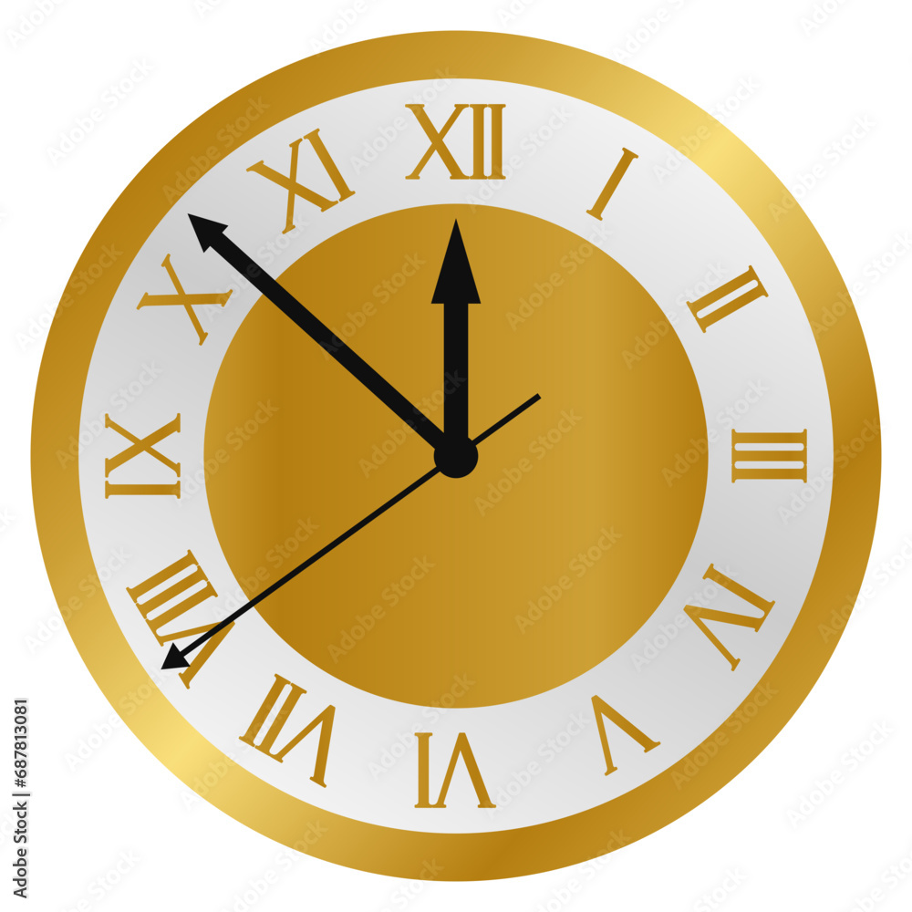 Golden New Year Eve Clock