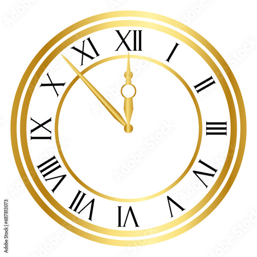 Golden New Year Eve Clock