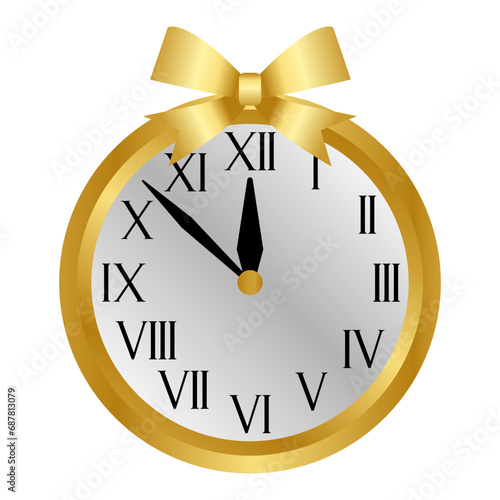 Golden New Year Eve Clock